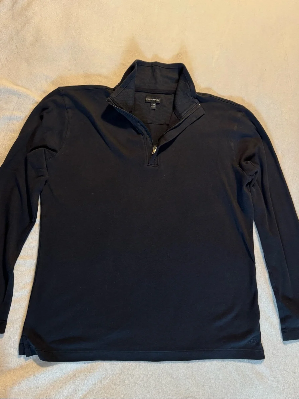 Banana Republic Cotton Men's Quarter-Zip Pullover - Black